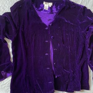 Vintage Velour button down flare sleeve